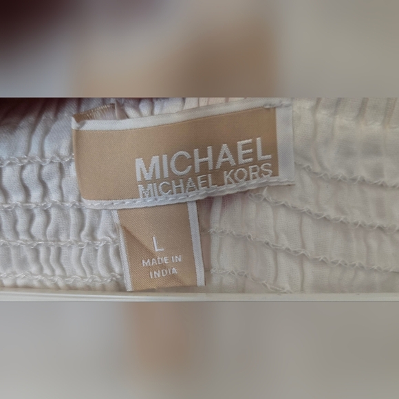 New With Tag Michael Kors White Eyelet Crochet Pull Over Dress Womens Sz Large - Picture 3 of 6